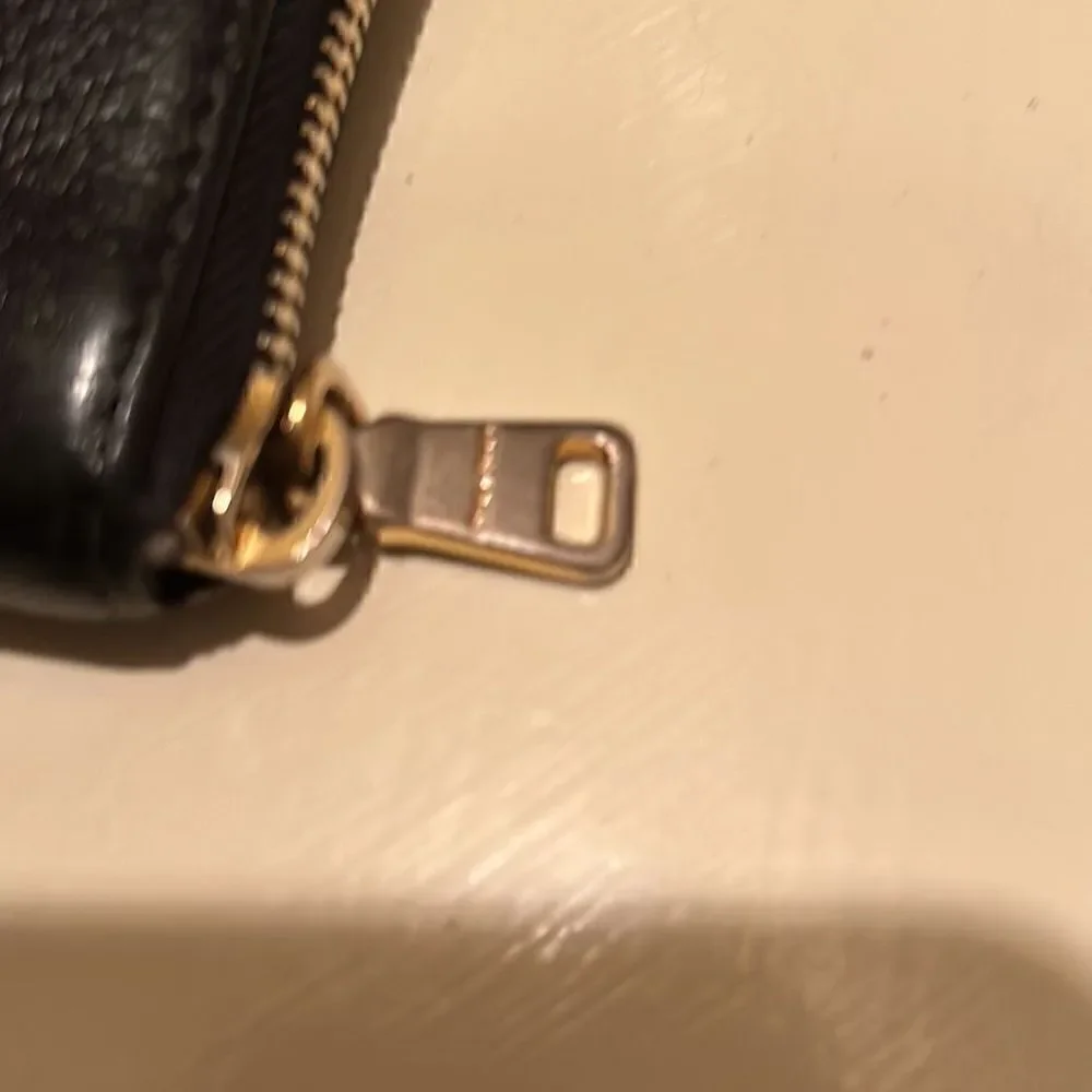 Miu Miu Zip Around Long Wallet Black Pebbled Leather Gold Hardware Multipocketed